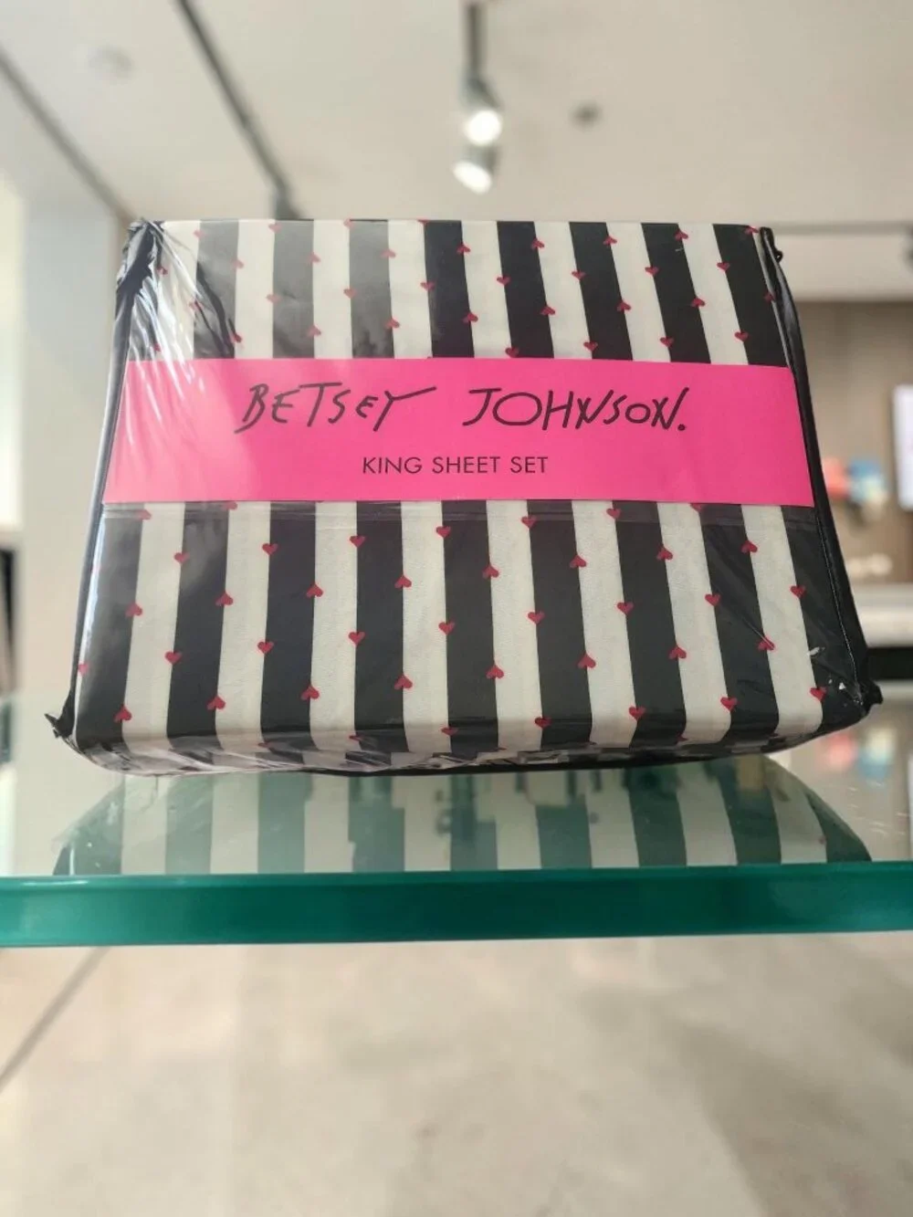 Betsey Johnson “Wonderland Stripe” King Sheet Set